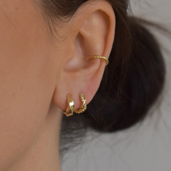 Ear Cuff Gold * dainty Ear Cuff gold * delicate Sterling Silver Ear Cuff * Twisted Cuff * minimalist * tiny EarCuff silver * Ear cuff silver