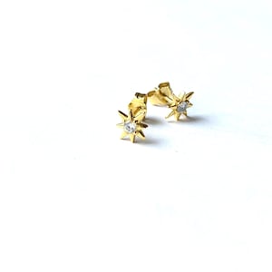 star stud earrings gold *delicate cz studs silver *gold CZ stud earrings * sterling silver 925 *tiny earrings gold *star stud earring silver