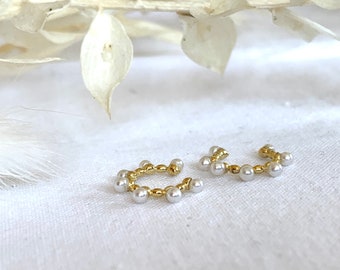 Ear cuff oro * ear cuff perlas * ear cuff perla * filigrana cuff oro * minimalista * ear cuff perlas oro * cuff oro * joyas de oro