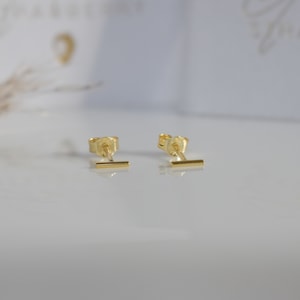 dainty bar stud earrings * small stud earrings bar * tiny stud earrings bar gold * sterling silver 925 * jewelry gold * stud earrings gold