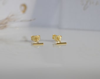 dainty bar stud earrings * small stud earrings bar * tiny stud earrings bar gold * sterling silver 925 * jewelry gold * stud earrings gold