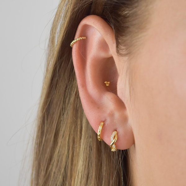 Butterfly Piercing gold * Helix Piercing * Gold Conch Piercing * Sterling Silver 925 * minimalist * Jewelry Gold * Tragus Piercing gold