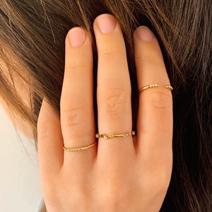Colorful CZ ring * Gold ring with colorful zirconia * Minimalist ring * Stacking ring gold * Thin ring silver * Gold jewelry * ring delicate