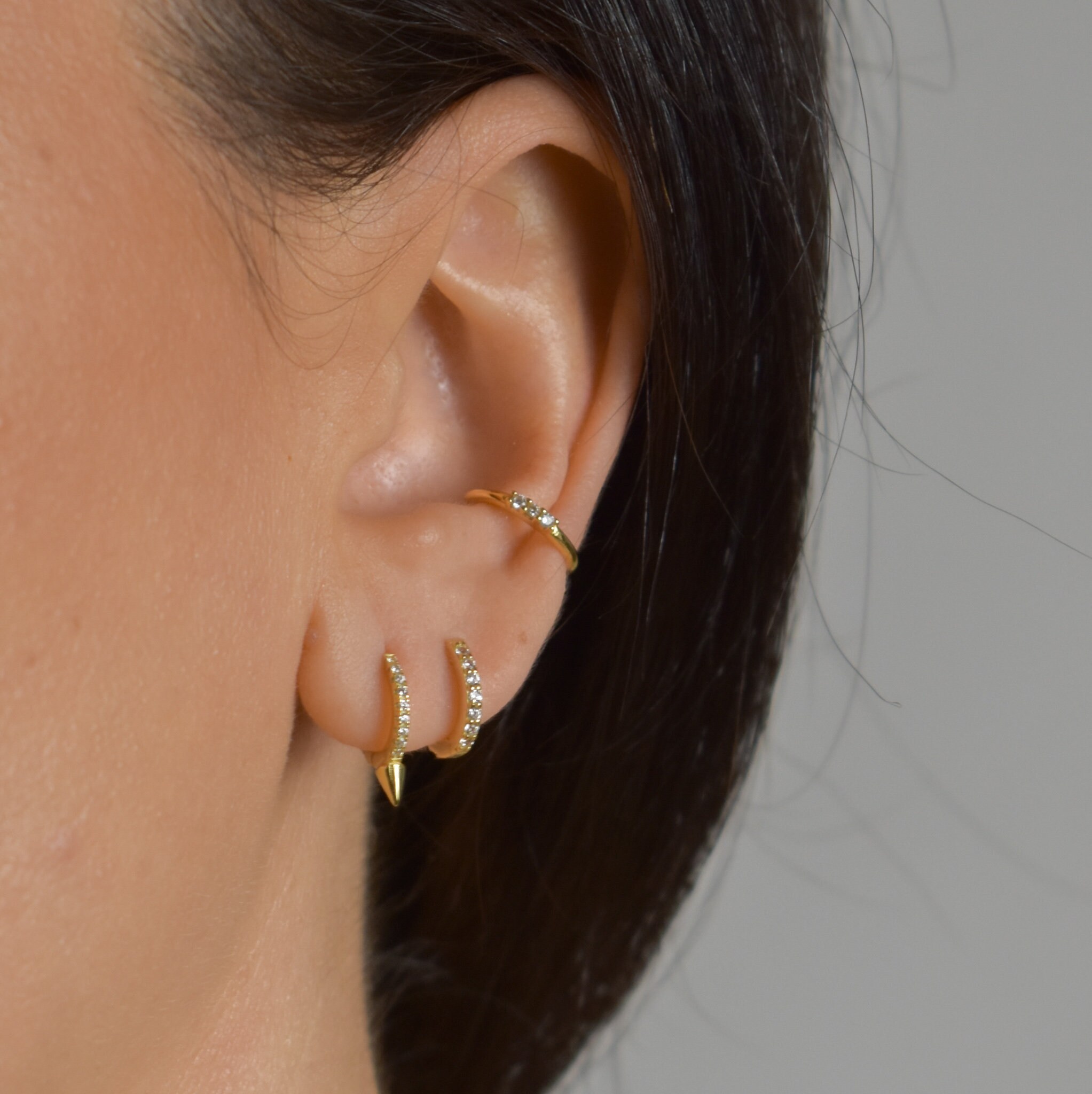 NKlaus Sngle-Creole Enzel 20mm Creole 333 Gelbgold 8 Karat Gold Ohrr
