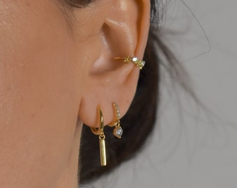 Flower Ear Cuff * dainty Ear Cuff gold * CZ Ear Cuff *tiny cuff * minimalist * non-pierced Ear Cuff silver * Huggie CZ EarCuff *gold jewelry