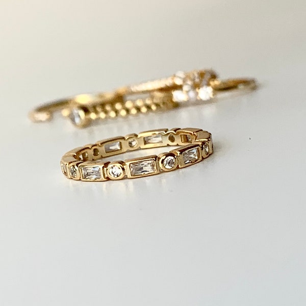 Delicate ring * gold ring with zirconia * minimalist ring * stacking ring gold * thin ring zirconia * gold jewelry * stacking rings Silver