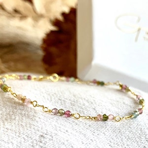 dainty Ladies Bracelet * Colourful Tourmaline Bracelet * Sterling Silver Bracelet * Bracelet coloured gemstones * delicate Bracelet silver