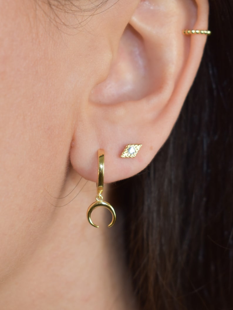 Kleine Ohrstecker Für Zweites Ohrloch Gold Winzige Ohrstecker Diamant kleine Ohrstecker Gold CZ - Etsy.de