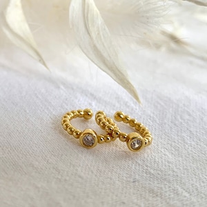 Ball CZ Ear Cuff Gold * delicate zirconia ear cuff gold * sterling silver Ear Cuff * minimalist Ear Cuff * jewelry gold *sterling silver 925
