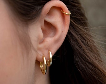 Ear Cuff de bola dorado * ear cuff de oro delicado * ear cuff de plata esterlina * ear cuff de plata minimalista * joyería de oro * plata