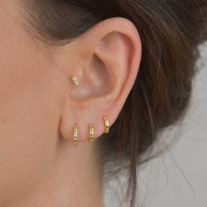 Süßes CZ Piercing * Helix Piercing * Gold  Conch CZ Piercing * Sterling Silber 925 * minimalistisch * Schmuck Gold * Tragus Piercing gold