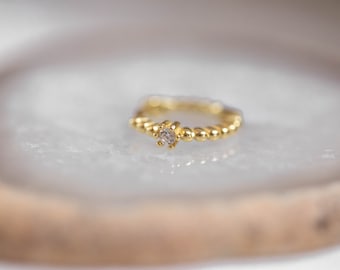 Dainty Hoop CZ * delicate CZ * Gold Earrings * Tiny Earrings * Sterling Silver * Gold Earring * Silver Earring * Huggie Hoop * tiny cz hoop