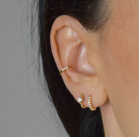 Selina Sterling CZ Highlight Huggie Earrings Selina Sterling CZ Highlight Huggie Earrings