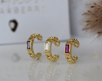 Ear Cuff Gold * Delicate Ear Clamp Gold * Sterling Silver Ear Cuff * Braided Cuff * Ear Cuff Purple Stone * Ear Cuff Pink Stone