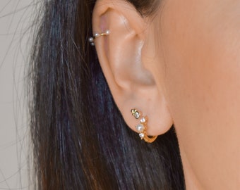 Small CZ studs gold * tiny ear studs silver * Gold CZ ear studs * minimalist earrings * dainty cz studs * gold jewelry * stud earring silver
