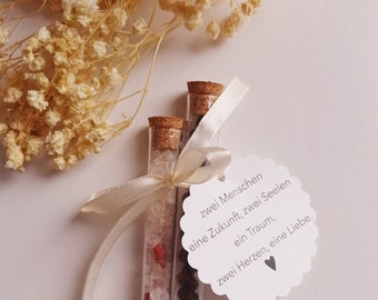 Gastgeschenk Salz und Pfeffer/Hochzeit/Wedding/Salz und Pfeffer/Tee/Personalisierbar/Deko/Reagenzglas/Korken/Geschenk/