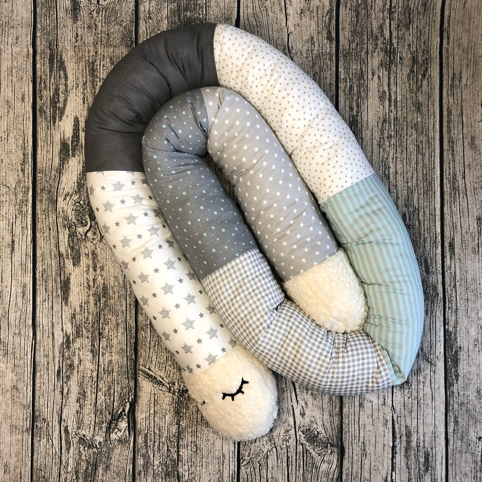 Gretelkes XXL bed snake/ puck snake/ bed border 220 cm grey/ | Etsy