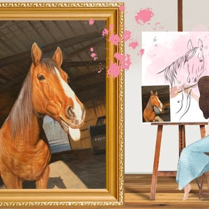 Horse Gifts Horse Art Custom Pet Portrait from Photo Horse Painting Oil Portrait Handmade Gift Horse Portrait Horse Memorial