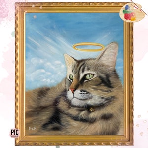 Cat Portrait Cat Lover Gift Cat Memorial Gift Custom Pet Portrait from Photo Custom Cat Painting Custom Dog Portrait Handmade Gift