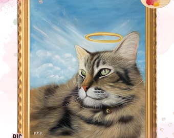 Cat Portrait Cat Lover Gift Cat Memorial Gift Custom Pet Portrait from Photo Custom Cat Painting Custom Dog Portrait Handmade Gift