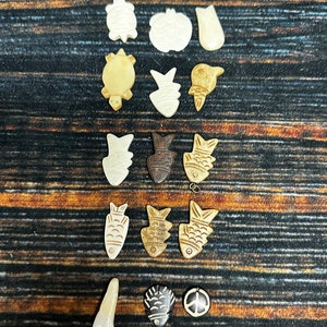 Real Drilled Water Buffalo Bone Beads Pendant Animal art craft supply beading Jewelry collection witch craft voodoo renaissance fair unique