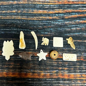 Real Drilled Water Buffalo Bone Beads Pendant Animal art craft supply beading Jewelry collection witch craft voodoo renaissance fair unique