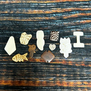 Real Drilled Water Buffalo Bone Beads Pendant Animal art craft supply beading Jewelry collection witch craft voodoo renaissance fair unique