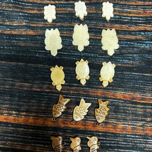 Real Drilled Water Buffalo Bone Beads Pendant Animal art craft supply beading Jewelry collection witch craft voodoo renaissance fair unique