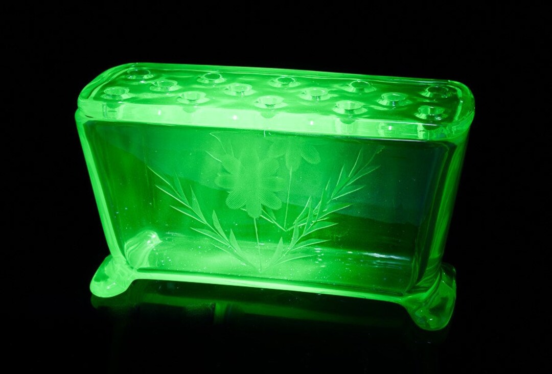 Rare C1930s Fostoria Sunflower Green Uranium Vaseline Etsy
