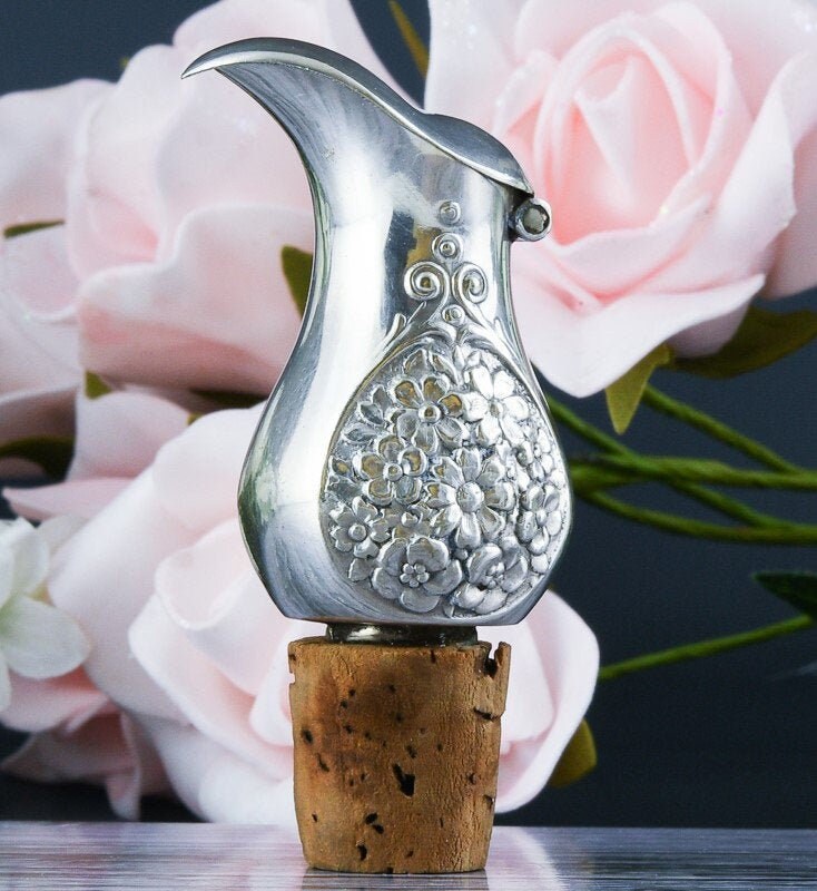 silver plate alcohol bottle pourer Alpaca silver plate alcohol bottle pourer Alpaca