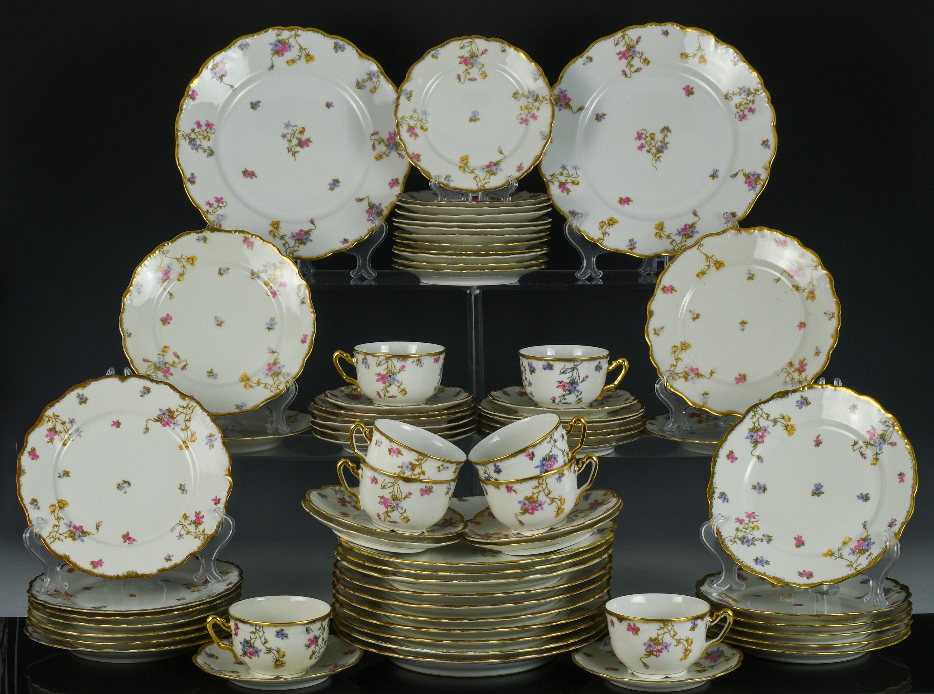 D&C FRANCE Hand Painted Plate Pink Roses Gold Gilted 8” | eBay
