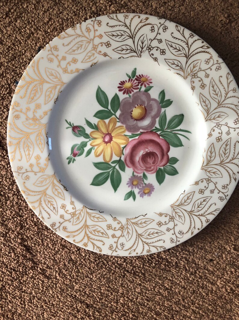 Vinrage Atlas China 22 Karat Gold Serving Plate Etsy