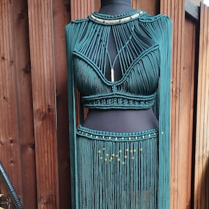 Boho Macrame Dress – Fringe Festival Outfit, Handmade Burning Man Top, Sheer Beach Cover Up, See Through Party Dress