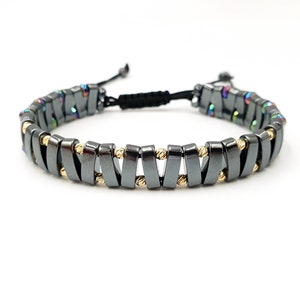 Hematite bracelet 14k  Gold Bracelet/Hematite Natural Stones, Luxury Jewelry/Gold Bracelets for Men&#39;s and Women&#39;s