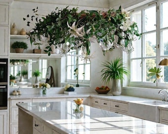 Ceiling Light Fixture, Flower Chandelier, Hanging Light, Modern Home Decor Personalized