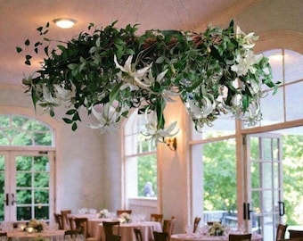 Flower Hanging Lamp, Custom Floral Lighting Fixture, Ceiling Light, Personalized Home Decor