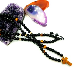 14k Solid Gold/Gold  and Natural Stones Onyx /Cross Pendant ,Jewelry Perfect Gift for Men and Women/Limited edition.