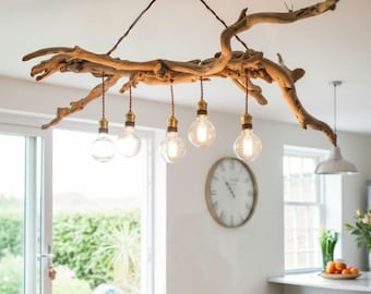 Drewniana lampa sufitowa – rustykalna lampa wisząca, drewniany sufit, niestandardowy wystrój domu