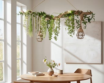Wooden Ceiling Light: Bohemian home decor, Hanging Lamp, Wood Pendant Light, Lighting Fixture