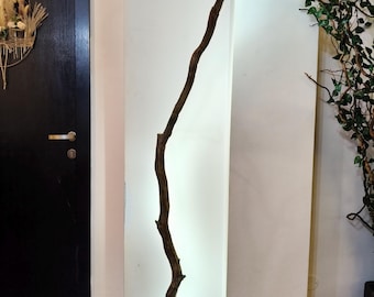 Lampada da terra in legno, applique da parete in legno naturale, a LED, decorazione rustica personalizzata