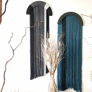 Contemporary macrame decor, boho wall hanging, handmade woven tapestry for modern home, neutral fiber art, rustic bohemian wall decor