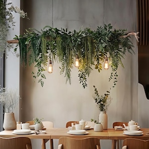 Rustic Wood Chandelier Lighting – Customizable Boho Ceiling Light ,Bohemian home decor