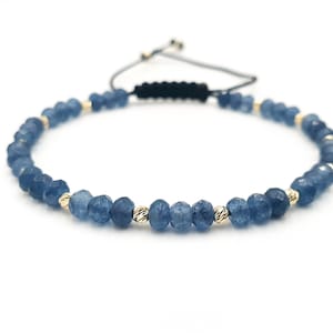 Luxury bracelet, 14K yellow gold and jade stone beaded stretch bracelet, semi-precious jewelry, unisex gold and natural stone gift, everyday