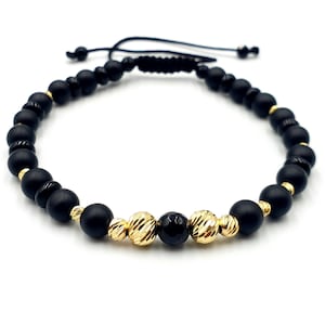 Luxury Bracelet in 14k Yellow SOLID GOLD/Handmade Bracelet/Gold and Natural Stones Jewelry/Gift Bracelets/