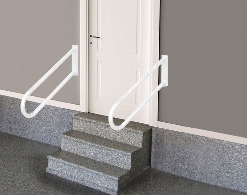 Grab bar made for 3 or 4 steps stairs. Easy attachement to a Etsy