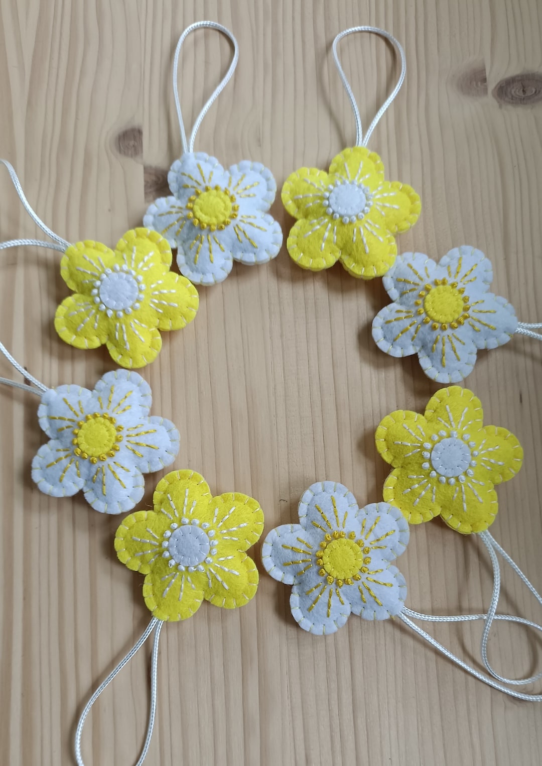 Small Felt Flower Ornaments Summer or Spring Decoration in Etsy