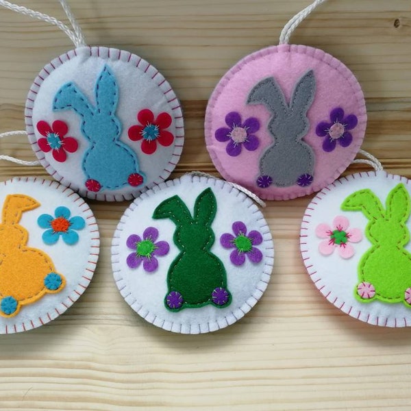 Easter felt ornaments, Easter decoration, Easter bunny, Felt baubles, Easter tree decor