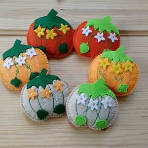 Thanksgiving ornaments, Felt pumpkins, Sunflowers and flowers, Fall decoration