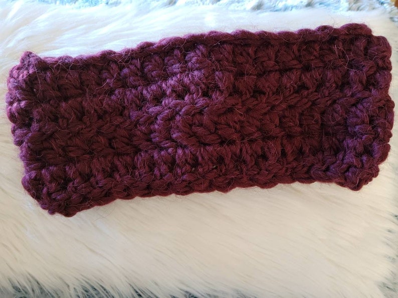 Smooth Thick Twisted Headband Maroon