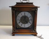 Vintage Haid Hermle German 5 Hammer Westminster Chime Mantel Clock Clean Working